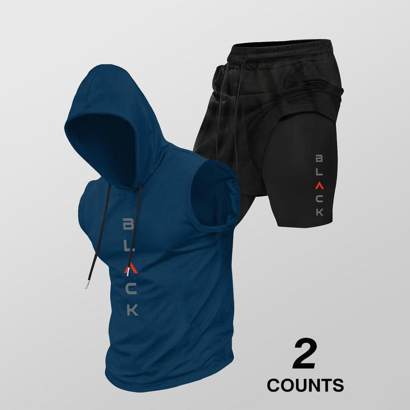 🏋️50% OFF NOW! 💪 Men’s Sleeveless Hoodie & Shorts Set – Athletic & Casual Fit – Breathable & Quick-Dry 🏋️♂️
