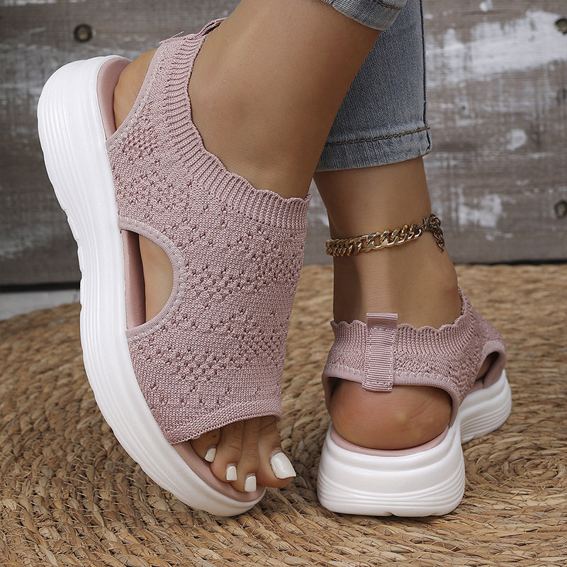 👡 Women's breathable knit wedge sandals – lightweight and comfortable