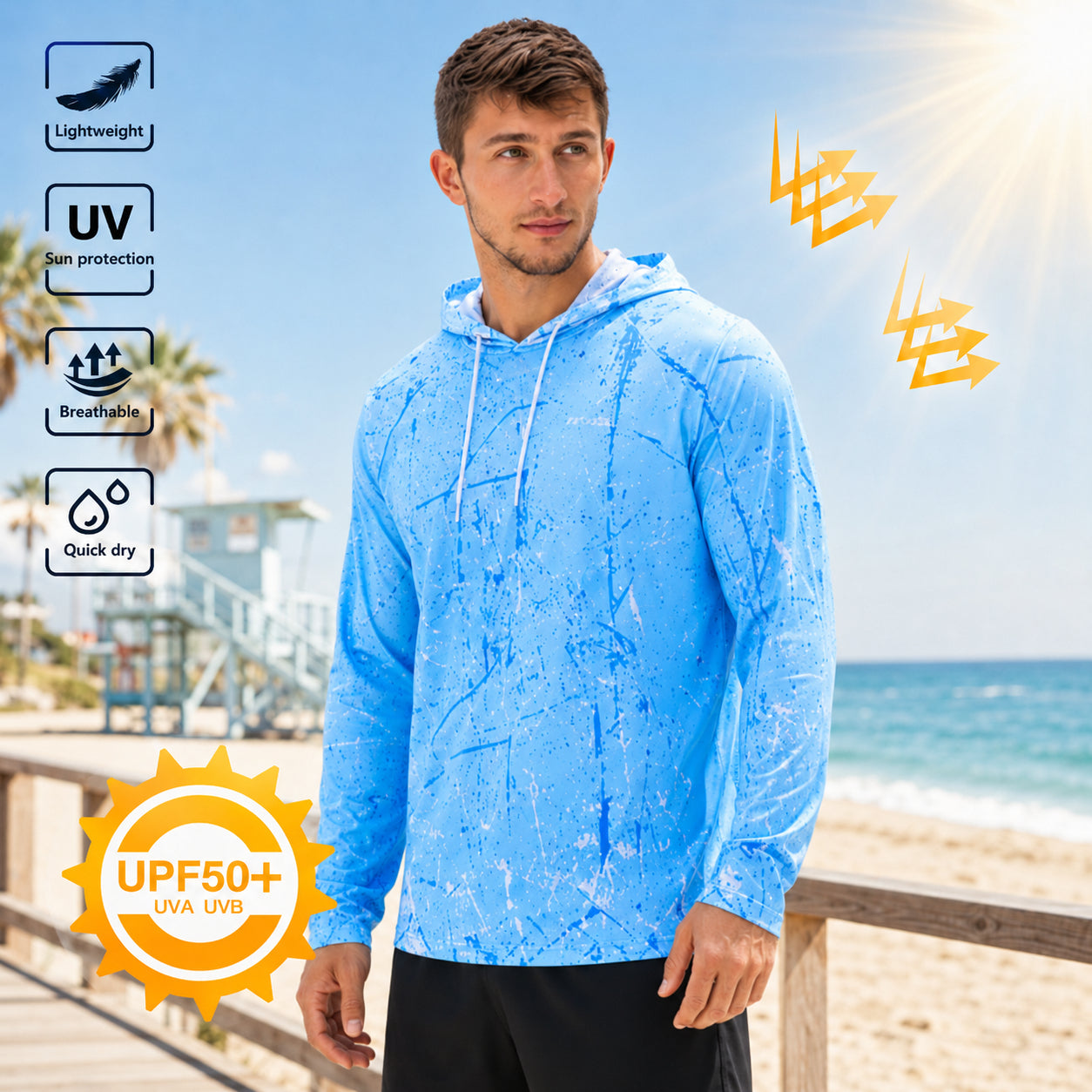 🎁55% OFF Today Men’s UPF 50+ Swim & Outdoor Sun Hoodie