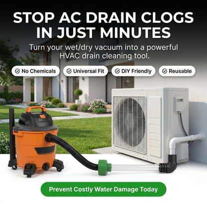 Clear a Clogged AC Drain Line Yourself, Universal Shop-Vac Adapter