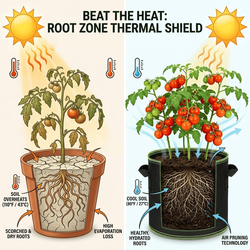 🌱 5-Pack 5 Gallon Grow Bags – Heavy Duty Aeration Fabric Pots with Handles for Vegetables, Flowers & Fruits