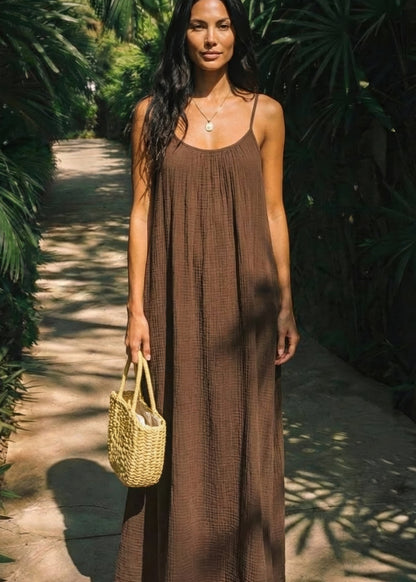 💃LAST DAY SAEL 50% OFF!!✨Women's Solid Color Backless Cami Dress💕