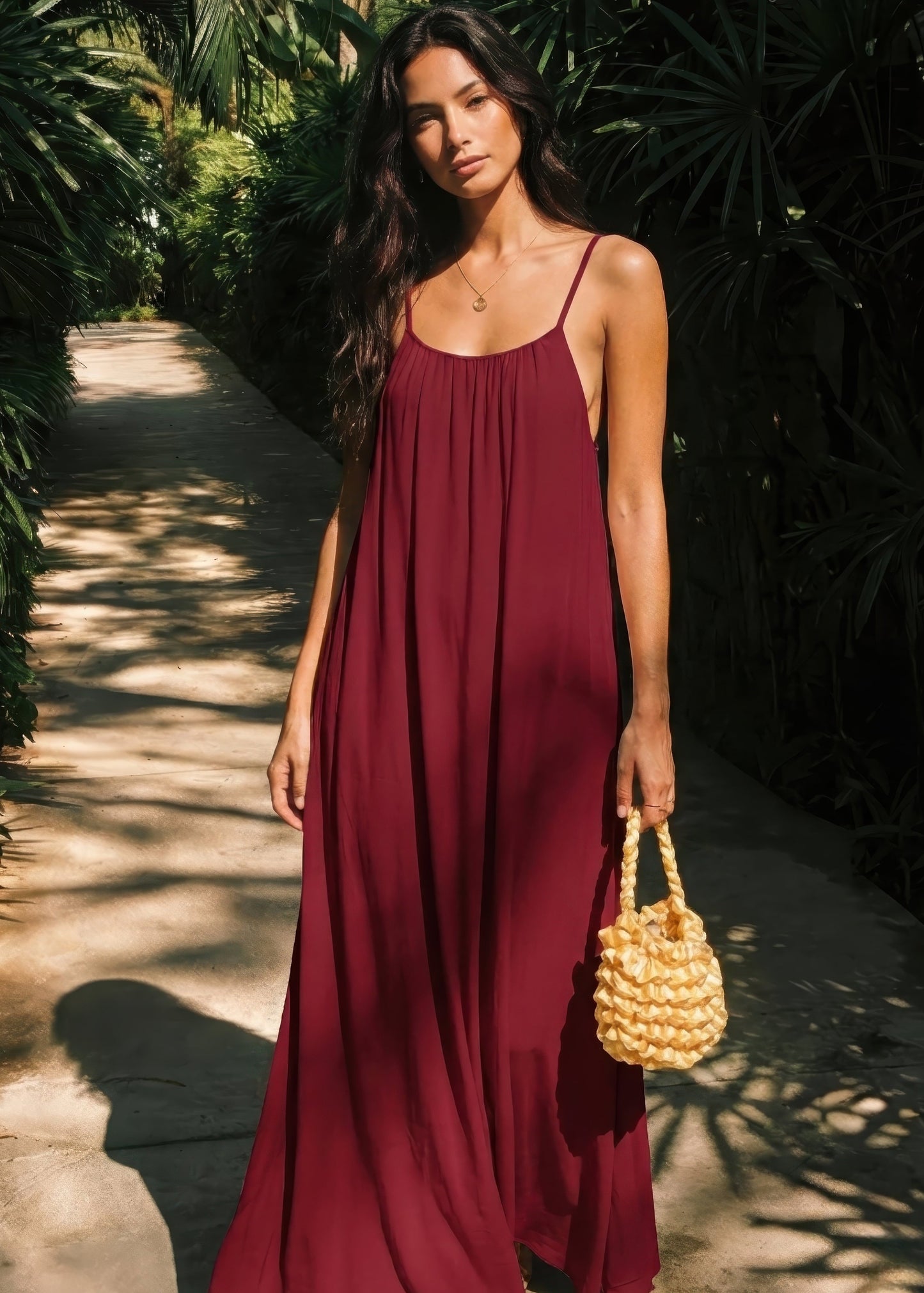 💃LAST DAY SAEL 50% OFF!!✨Women's Solid Color Backless Cami Dress💕