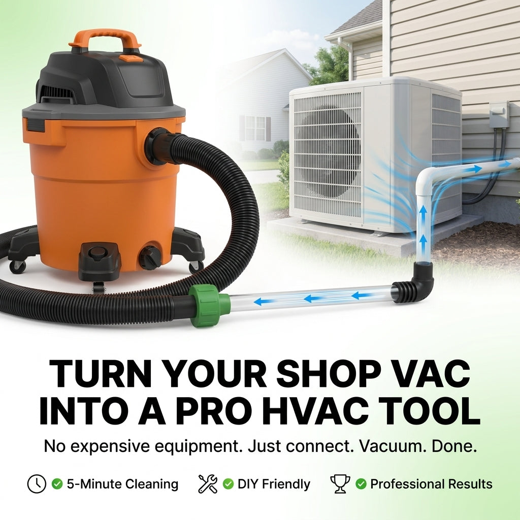 Clear a Clogged AC Drain Line Yourself, Universal Shop-Vac Adapter