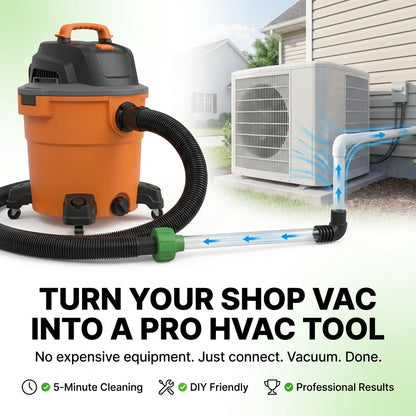 Clear a Clogged AC Drain Line Yourself, Universal Shop-Vac Adapter