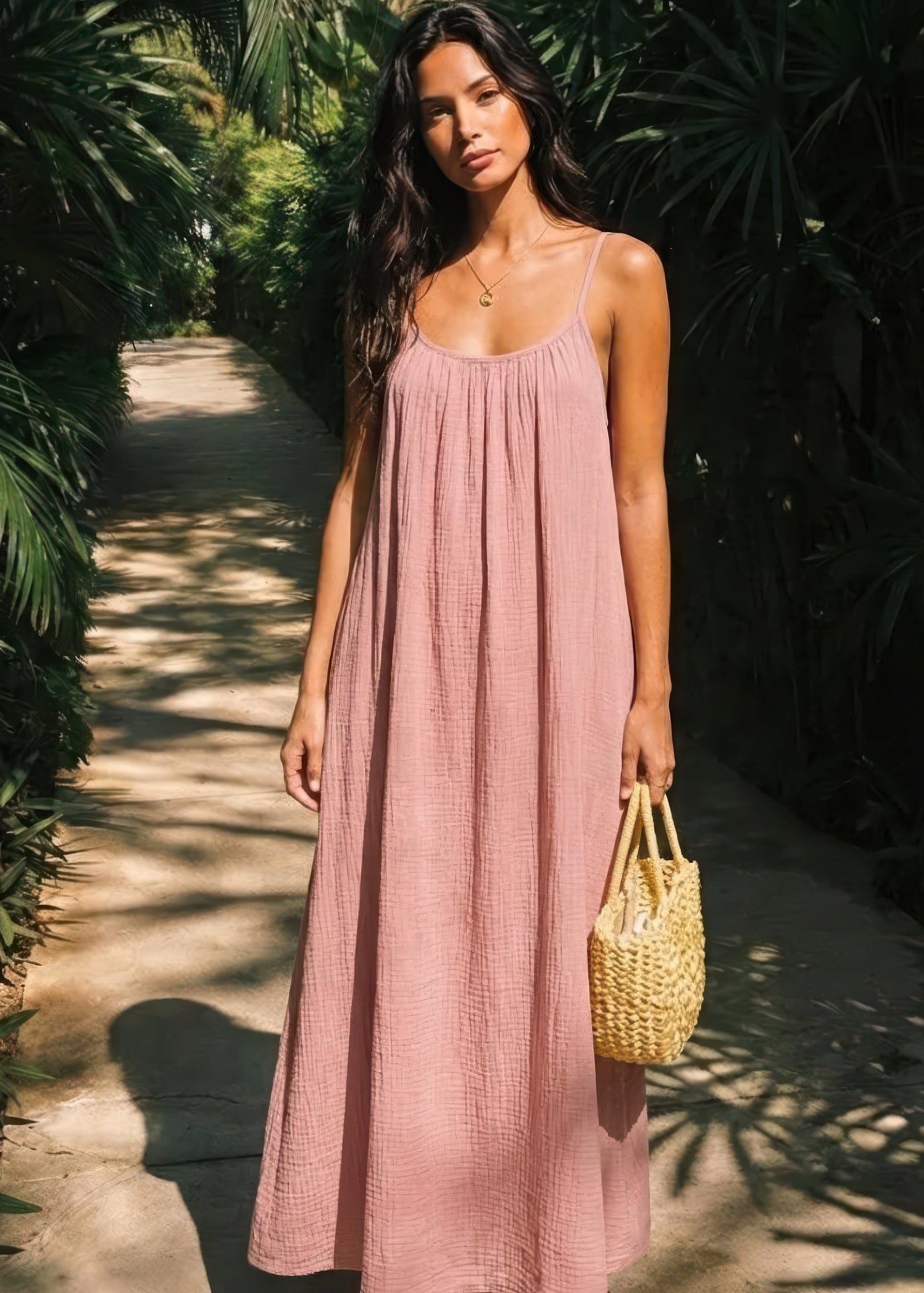 💃LAST DAY SAEL 50% OFF!!✨Women's Solid Color Backless Cami Dress💕