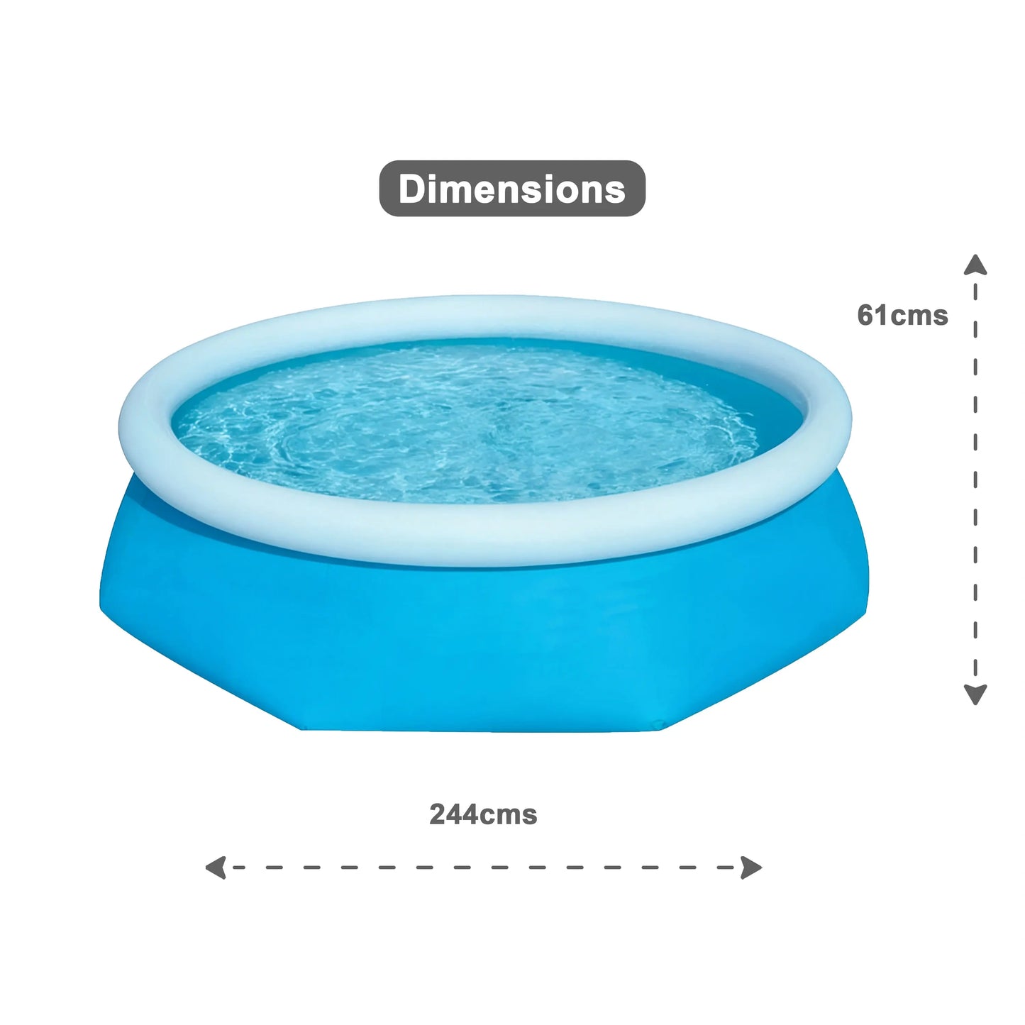 solvantar Family Swimming Pool 6FT 8FT 10FTConstruction Inflatable Patio Garden OutdoorPaddling Pool