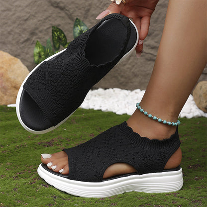 👡 Women's breathable knit wedge sandals – lightweight and comfortable