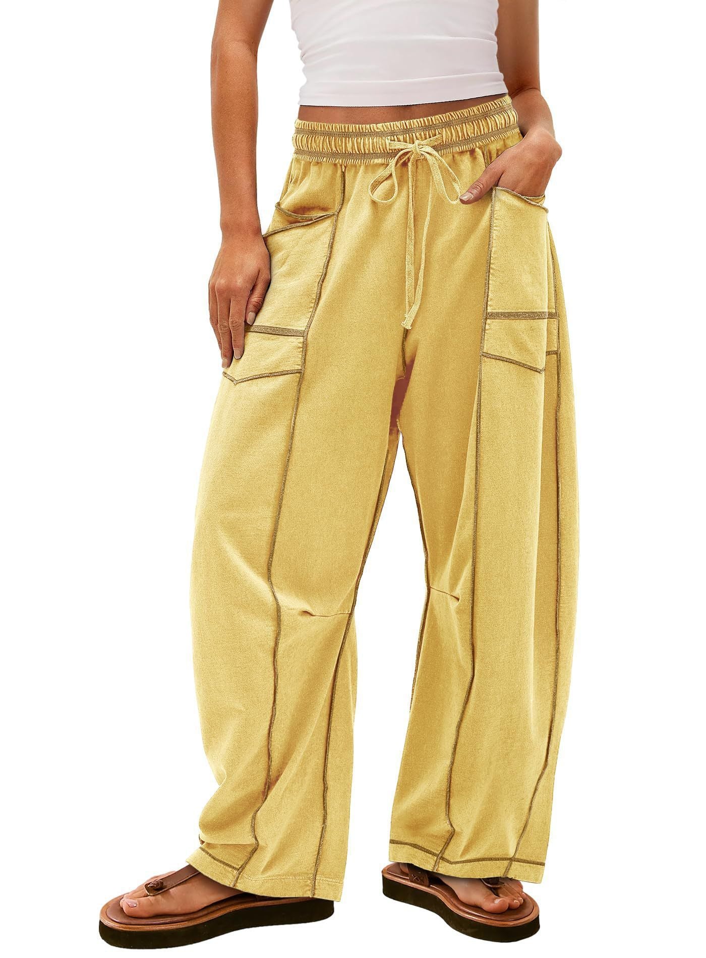 Wide Leg Barrel Lounge Pants