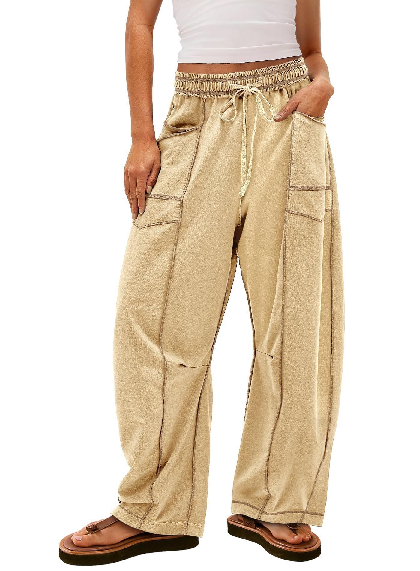 Wide Leg Barrel Lounge Pants