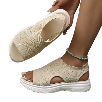 👡 Women's breathable knit wedge sandals – lightweight and comfortable