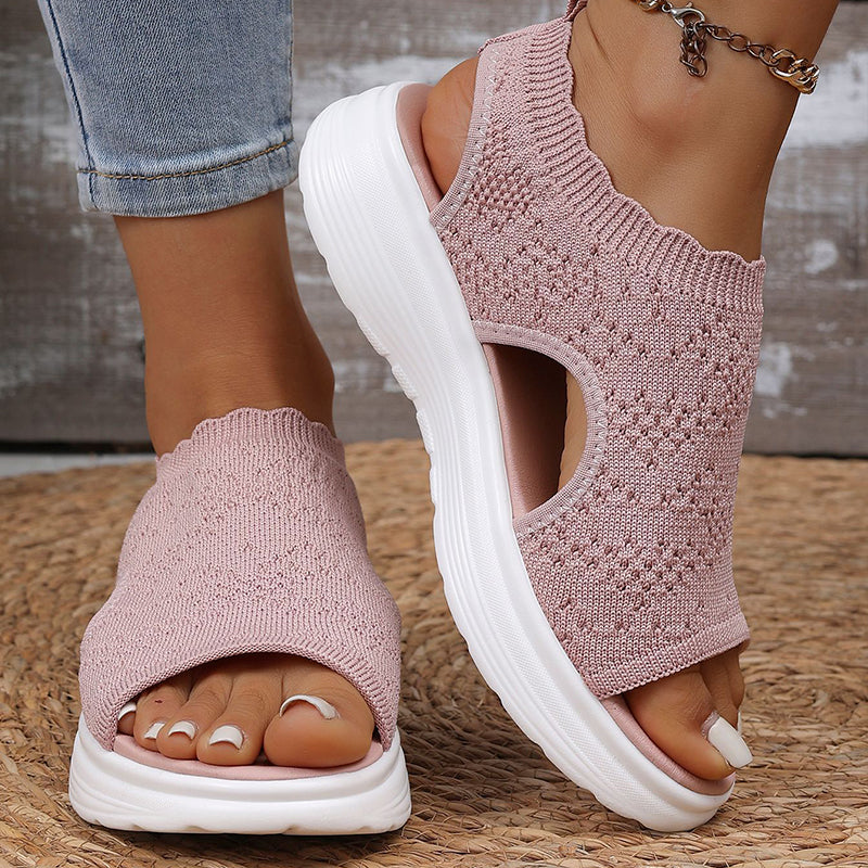 👡 Women's breathable knit wedge sandals – lightweight and comfortable