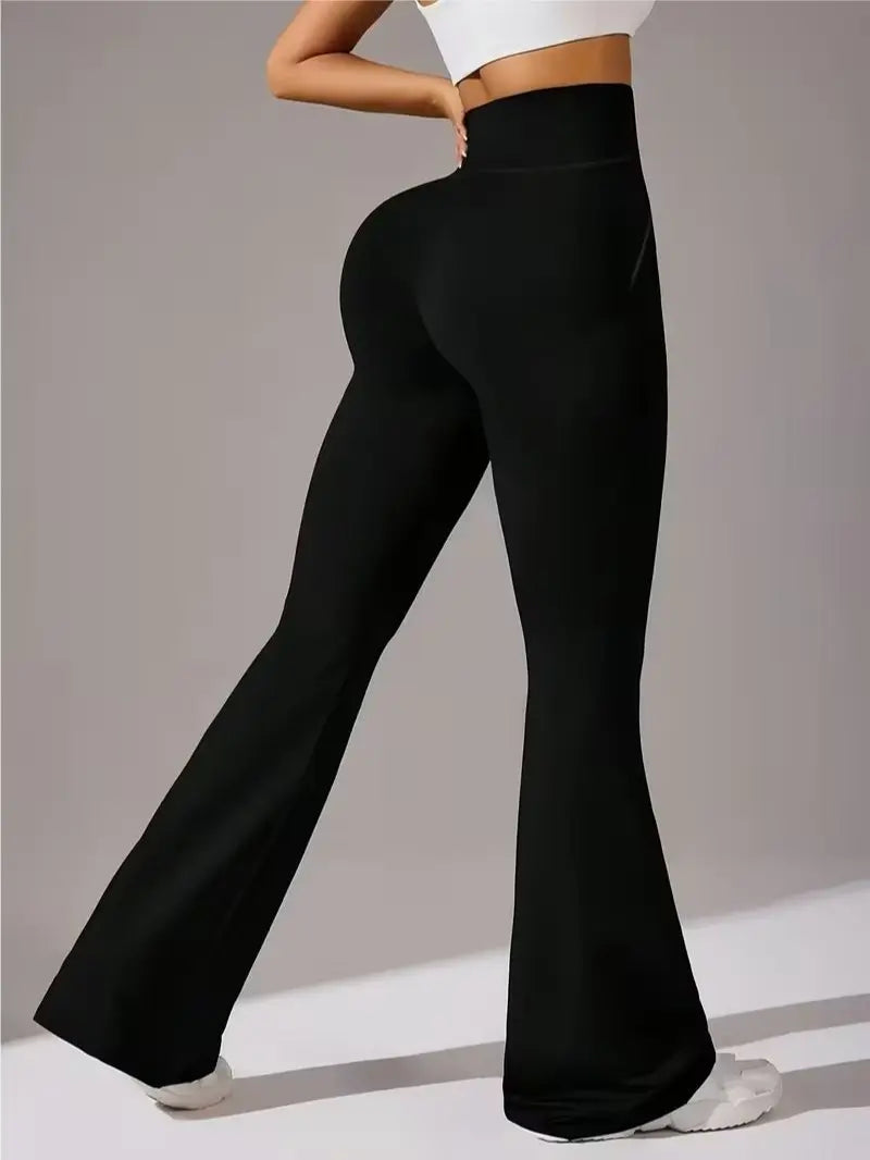 Women's High-Stretch Micro Flare Sweatpants - Soft Elastic Athleisure Gym Clothes, Women's Clothes for Yoga, Flare Leggings summerwins,summerwins