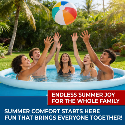 solvantar Family Swimming Pool 6FT 8FT 10FTConstruction Inflatable Patio Garden OutdoorPaddling Pool