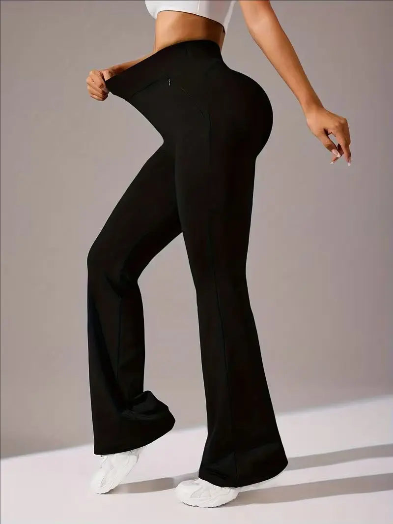 Women's High-Stretch Micro Flare Sweatpants - Soft Elastic Athleisure Gym Clothes, Women's Clothes for Yoga, Flare Leggings summerwins,summerwins
