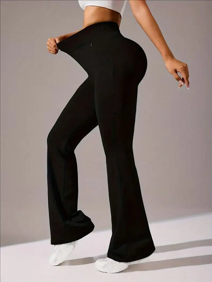 Women's High-Stretch Micro Flare Sweatpants - Soft Elastic Athleisure Gym Clothes, Women's Clothes for Yoga, Flare Leggings summerwins,summerwins