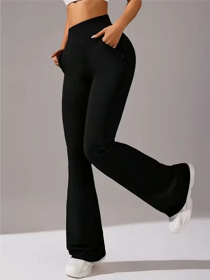 Women's High-Stretch Micro Flare Sweatpants - Soft Elastic Athleisure Gym Clothes, Women's Clothes for Yoga, Flare Leggings summerwins,summerwins