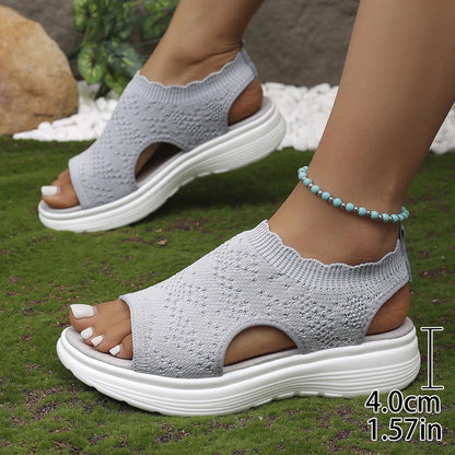 👡 Women's breathable knit wedge sandals – lightweight and comfortable