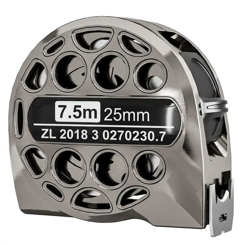 Metal Gauge Tape Measure - 25ft/7.5m Stainless Steel Retractable Ruler with Fraction Markings, Portable Work Tool for Household Woodworking, Tools and Gadgets, Father Gifts
