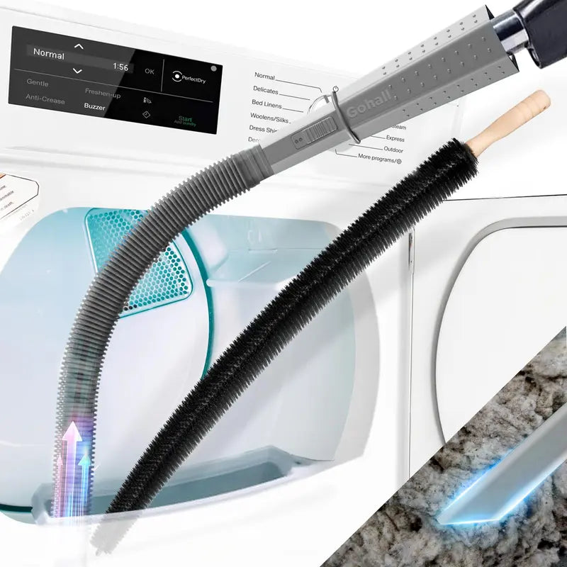 Dryer Vent Cleaner Kit 2 Pieces Vacuum Hose Attachment Lint Brush Universal Quick Lint Remover Deep Cleaning Improve Dryer Efficiency Lower Electric Bills