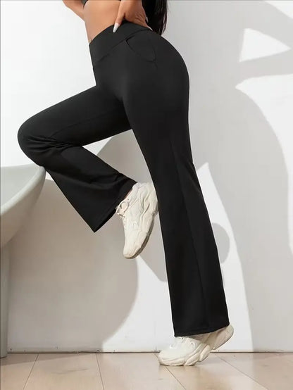 Women's High-Stretch Micro Flare Sweatpants - Soft Elastic Athleisure Gym Clothes, Women's Clothes for Yoga, Flare Leggings summerwins,summerwins