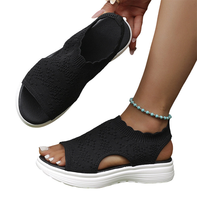 👡 Women's breathable knit wedge sandals – lightweight and comfortable