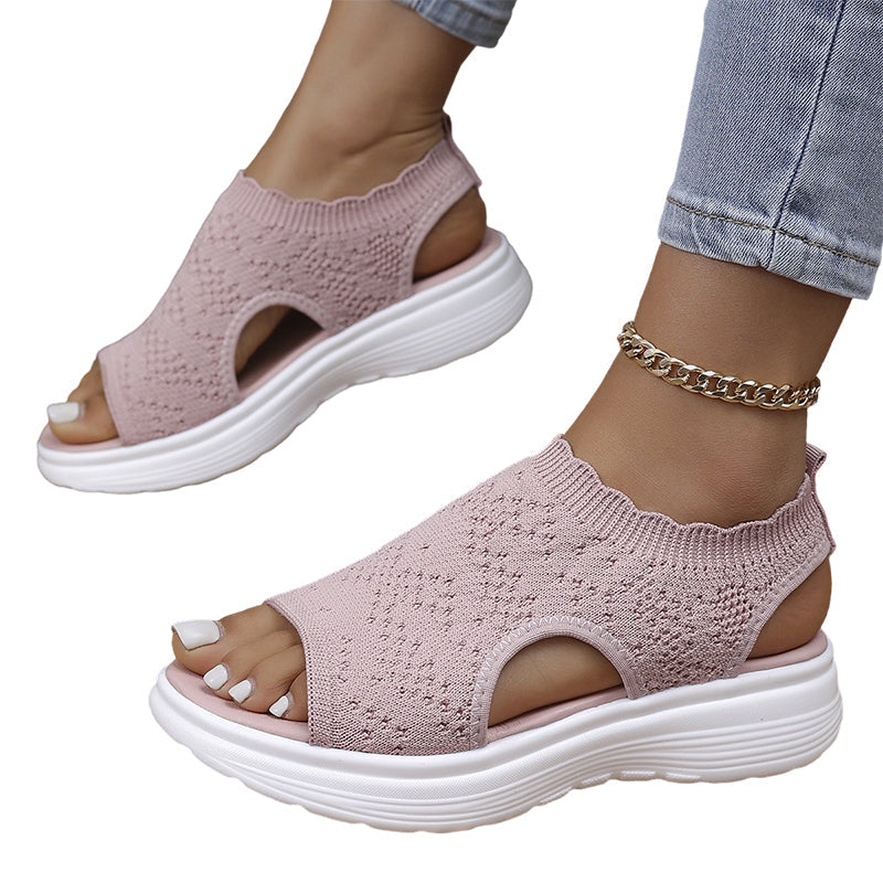 👡 Women's breathable knit wedge sandals – lightweight and comfortable