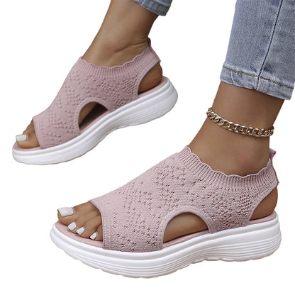 👡 Women's breathable knit wedge sandals – lightweight and comfortable