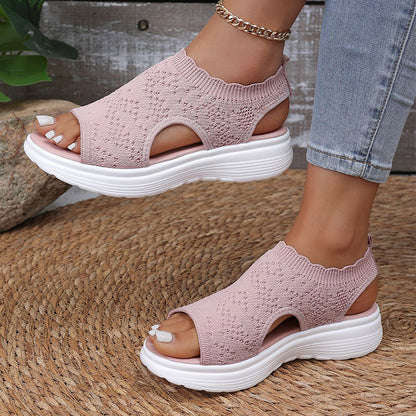 👡 Women's breathable knit wedge sandals – lightweight and comfortable