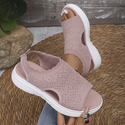 👡 Women's breathable knit wedge sandals – lightweight and comfortable
