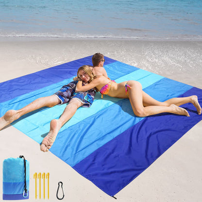 Stripe Pattern Waterproof Beach Blanket, 1 Count Lightweight & Sandproof Picnic Mat for Travel, Camping, Hiking, Stylish Stripe Pattern Outdoor Blanket for Adults, Beach Essentials