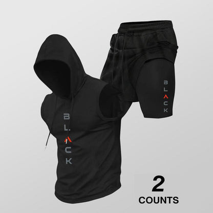 🏋️‍50% OFF NOW! 💪 Men’s Sleeveless Hoodie & Shorts Set – Athletic & Casual Fit – Breathable & Quick-Dry 🏋️‍♂️