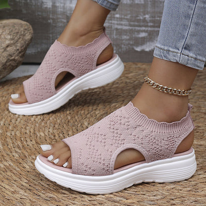 👡 Women's breathable knit wedge sandals – lightweight and comfortable