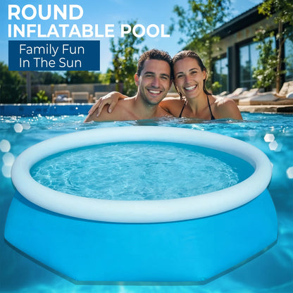 solvantar Family Swimming Pool 6FT 8FT 10FTConstruction Inflatable Patio Garden OutdoorPaddling Pool