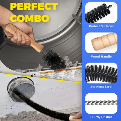 Dryer Vent Cleaner Kit 2 Pieces Vacuum Hose Attachment Lint Brush Universal Quick Lint Remover Deep Cleaning Improve Dryer Efficiency Lower Electric Bills
