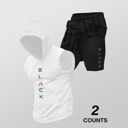 🏋️‍50% OFF NOW! 💪 Men’s Sleeveless Hoodie & Shorts Set – Athletic & Casual Fit – Breathable & Quick-Dry 🏋️‍♂️
