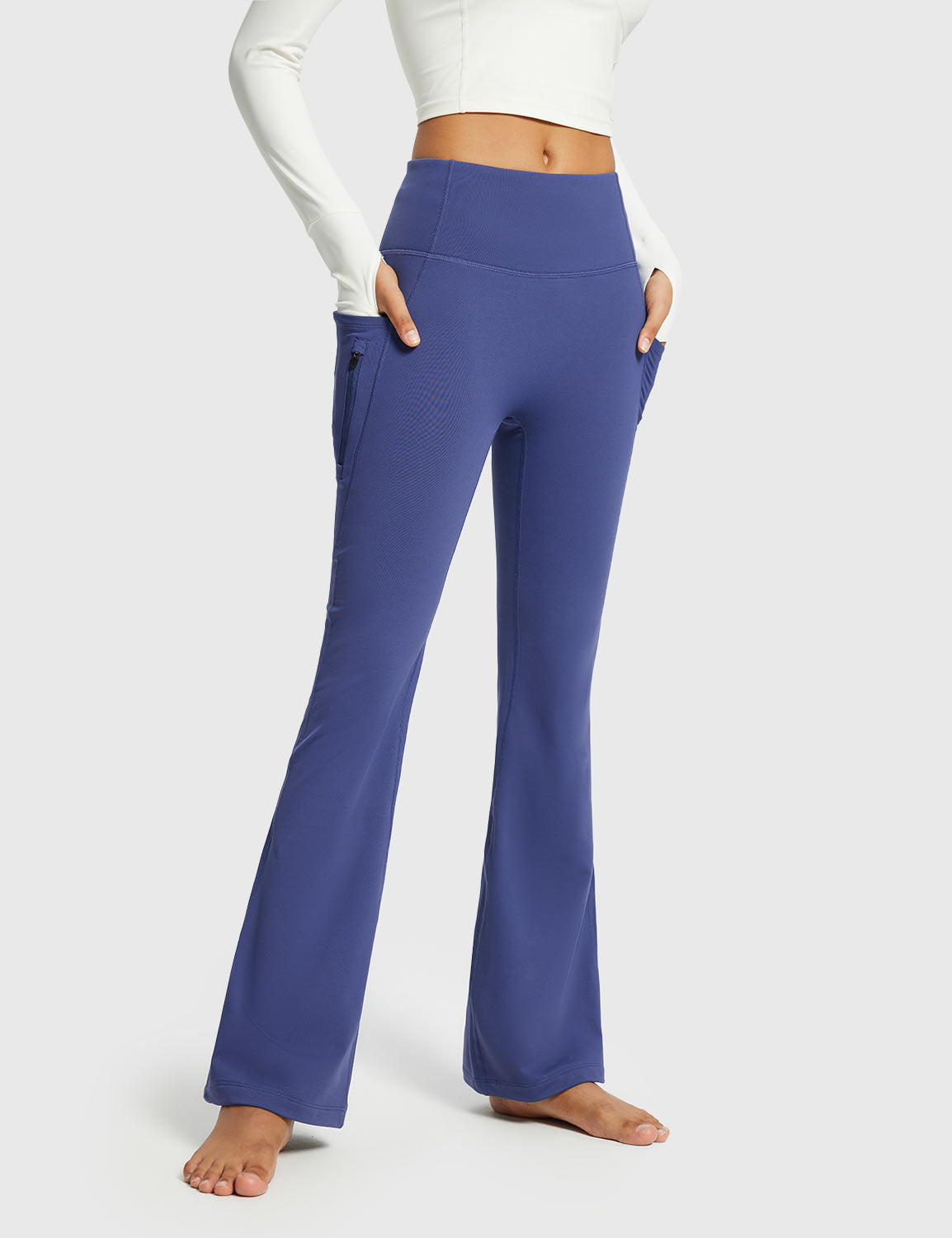 High-Rise Thermal Flared Pants