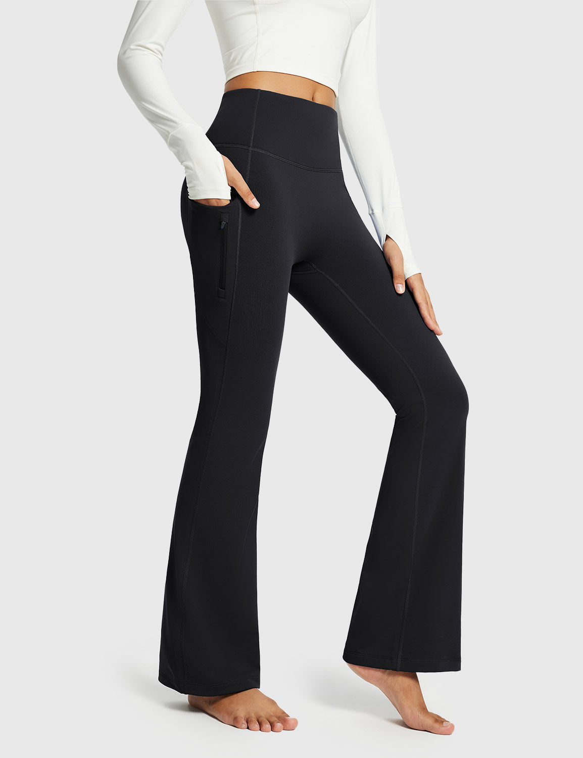 High-Rise Thermal Flared Pants