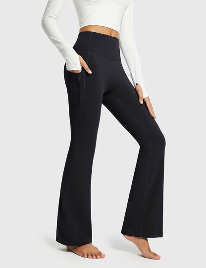 High-Rise Thermal Flared Pants