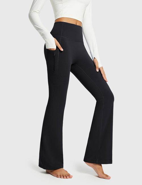 High-Rise Thermal Flared Pants