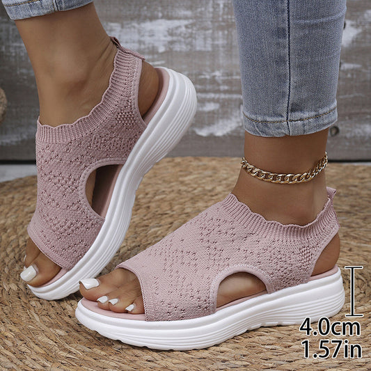 👡 Women's breathable knit wedge sandals – lightweight and comfortable