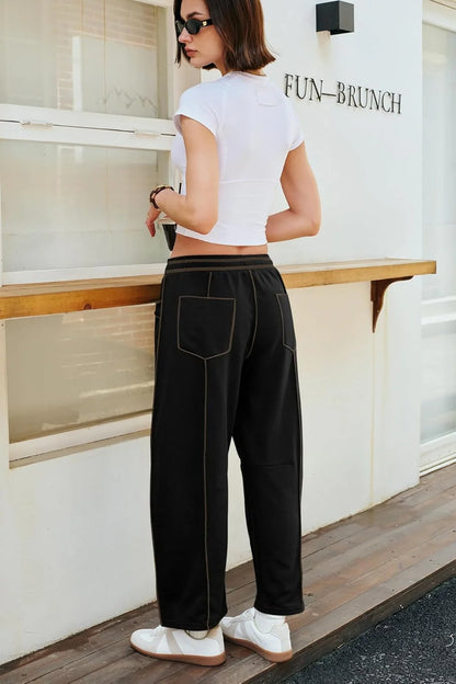 Wide Leg Barrel Lounge Pants