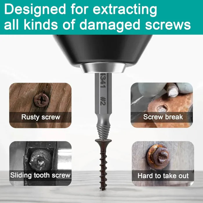 Broken Screw Extractor – 6-Piece Drill Bit Tool Set