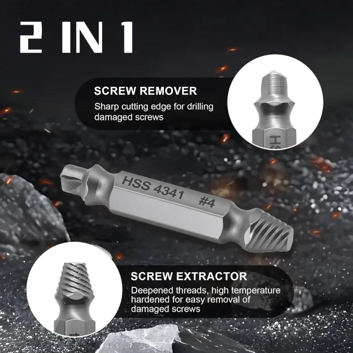 Broken Screw Extractor – 6-Piece Drill Bit Tool Set