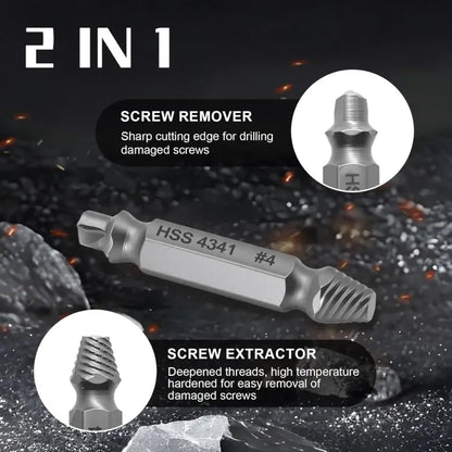 Broken Screw Extractor – 6-Piece Drill Bit Tool Set
